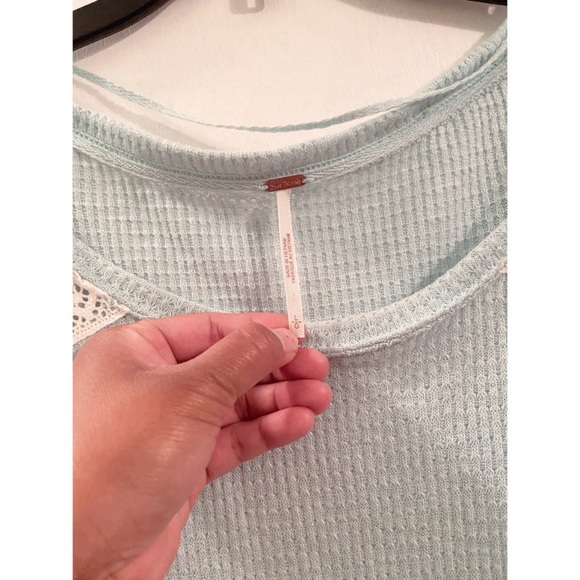 Free People Mint Sweater Long Sleeve Floral Large - Picture 5 of 12